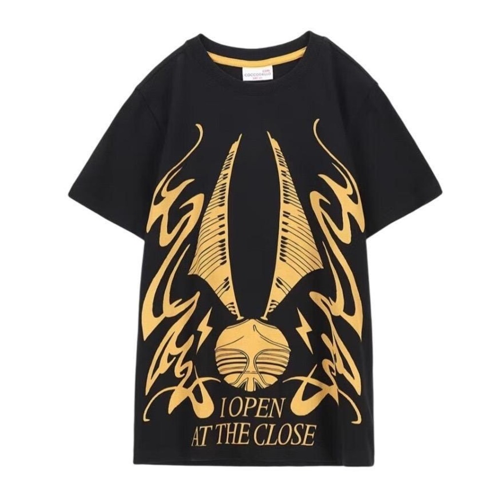 Harry potter Kids Black Graphic T Shirt I Open At The Close Wizardry Design - Picture 2 of 7